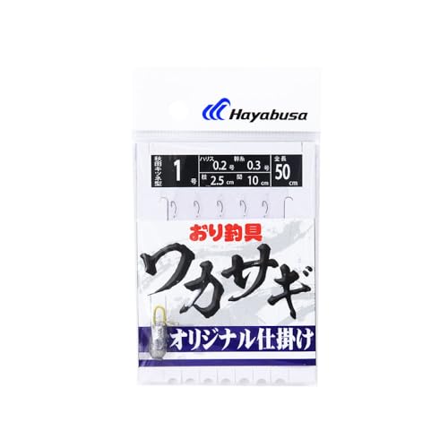 オリジナル ハヤブサ ワカサギ仕掛け 5本鈎 秋田キツネ型 針1号 ハリス0.2号 (haya-159827) 1枚