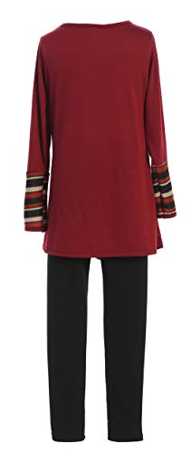 Image of 3 Pieces Top Legging Necklace Holiday Fall Winter Girls Pant Set 4-14