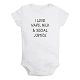 I Love Naps Leche Y Justicia Social Mamelucos Divertidos Mamelucos Recién Nacido Mamelucos Infantiles Novedad Trajes Mono, blanco, 0-6 meses