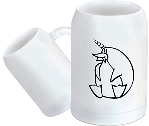 Shirtstown Chope à bière, animaux amusants pingouin, licorne, pingouin, verre à bière, mesure, dicton logo animaux zoo naturel.