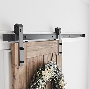 image for SMARTSTANDARD 5.5 Feet Heavy Duty Sturdy Sliding Barn Door Hardware Ki