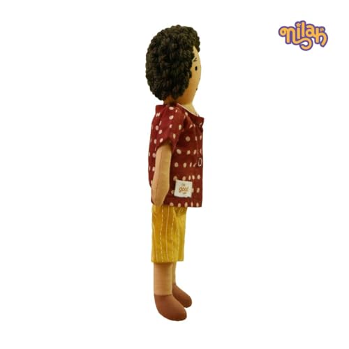 Image of Nilah's Younger Brother Raagu Soft Doll for Girls - Fabric Doll with Everyday Play Dress | Safe Cloth Doll for Kids