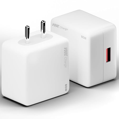 Image of Umake 80W Fast Charger Adapter, BIS Certified Super Fast Charging Wall Charger with Smart Protection, Compatible with Oppo, Realme, OnePlus & Type-C Smartphones, Tablets (BIS Certified)