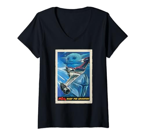T-shirt Star Wars Mandalorian col V haut imprimé pour femme active
