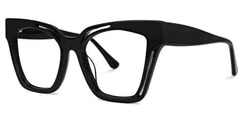Image of Zeelool Vintage Cat Eye Blue Light Blocking Glasses for WomenDomena ZJGA814740-02 Black