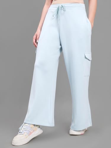 Image of GO COLORS Mostlysane Collection Scuba Cargo Sweatpants for Women | Lightweight, Mid Rise, 4 Pockets