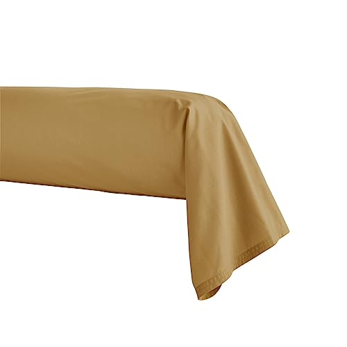 Taie de traversin en Percale de Coton, Première, Sahara, 43x230 cm, Essix, Jaune