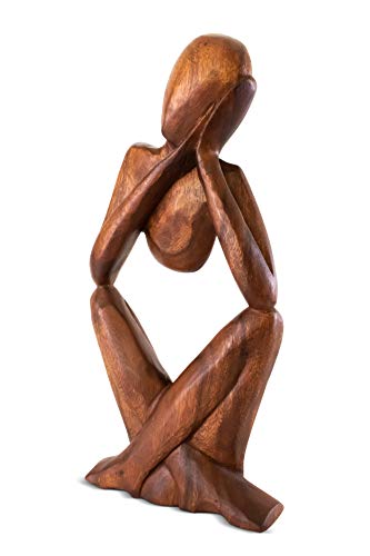 Estatua Abstracta de Madera Hecha a Mano de 12 pulgadas miniatura 2