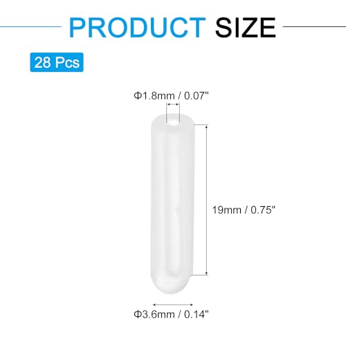 Image of uxcell 28Pcs Silicone End Caps, 2mm(5 /64 inch) ID 19mm(3 /4 inch) Height Round Rubber Elastic Screw Thread Protectors Flexible Screw Bolt Covers Caps for Metal Tube Rod Bolt, Clear
