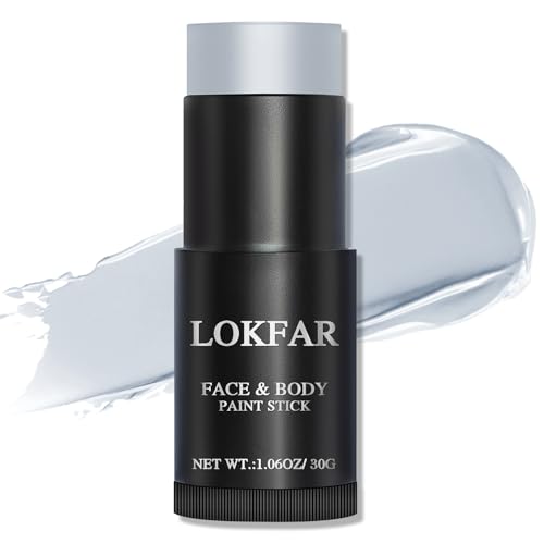 LOKFAR Gray / Grey Face Body Paint Stick Eye Black Stick for Sports Waterproof Full-Coverage Grey Face Makeup for Halloween Grayscale Zombie Werewolf Stage Cosplay Makeup