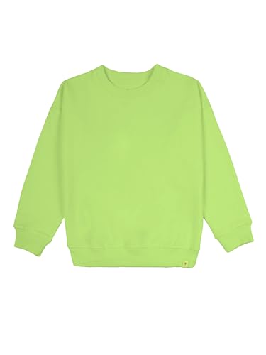 Image of KiddoPanti Boys Solid Round Neck Full Sleeve Fleece Sweatshirt | 60% Cotton 40% Polyester | Soft Warm Winter Pullover | Ribbed Cuffs & Hem | Casual Winter Sweatshirt for Kids