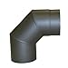 Kamino 331896 Flam Bogenknie gussgrau, Winkel von 90°, Abgasrohr aus Stahl mit hitzebeständiger Senotherm® Beschichtung, geprüft nach Norm EN 1856-2, Durchmesser: ca. 150 mm