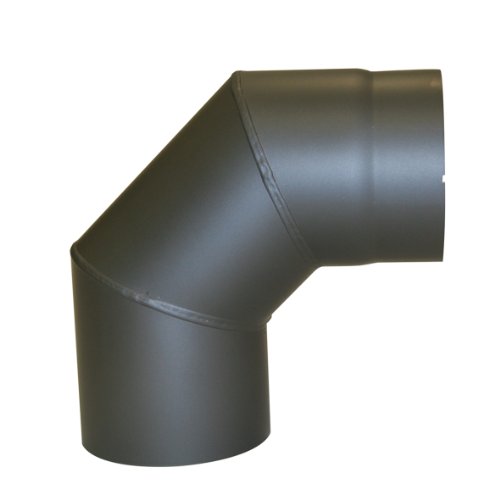 Kamino-Flam Tuyau de Poêle Coude Ø env. 150 mm, Coude de Poêle 90u00b0 en Acier Laqué Senotherm,Testé EN-1856-2, Gris