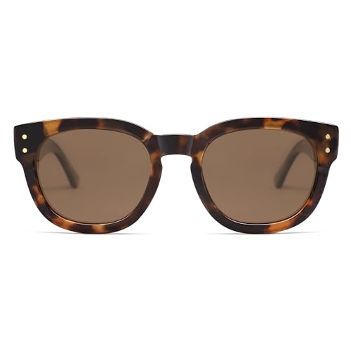 SOJOS Retro Round Polarized Sunglasses for Men Women Vintage Classic Thick Womens Square UV400 Shades SJ23213