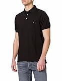 Tommy Hilfiger Herren Poloshirt Kurzarm 1985 Slim Fit, Schwarz (Black), XL