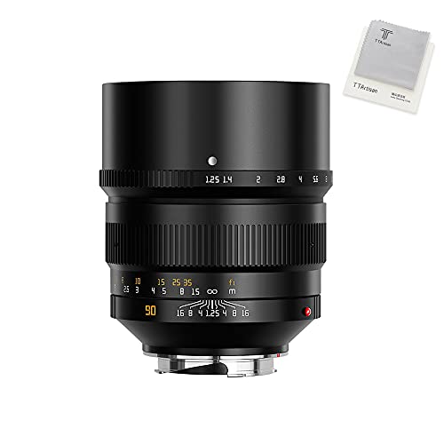 TTArtisan 90mm F1.25 �t���t�F�C�������Y Leica M2 M3 M4 M9 M10�Ȃǂ̃J�����ɑΉ� �u���b�N