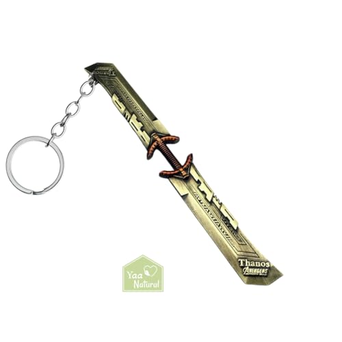 Image of Yaa Catchy Avengers Thanos hand with all Infinity Stone Gauntlet and Double-Bladed Sword KeyChain Key ring best Gift for (Thanos Lovers) Keychains