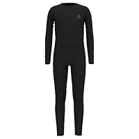Odlo Thermounterwäsche Kinder Merino 200 I Winterleggings und Langarm Thermoshirt Mädchen Jungen I Warmes Skiunterwäsche Set Thermounterwäsche Set I Kinder