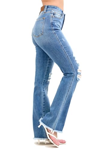 Judy Blue Women's High Waist Distressed Boot Cut Jeans3