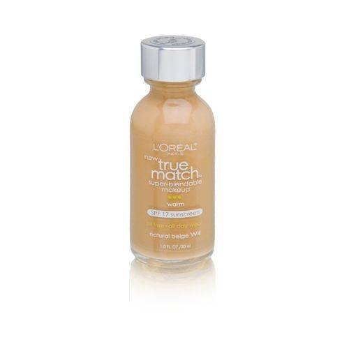 L'Oreal Paris Makeup True Match Super-Blendable Liquid Foundation, Natural Beige W4, 1 Fl