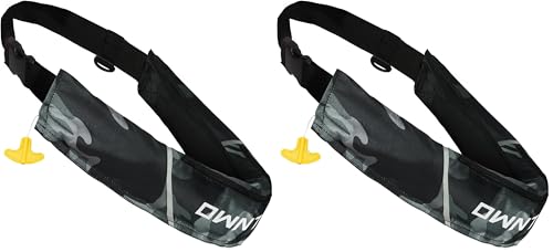 Image of Owntop Manual Inflatable Belt Pack, Adults Swim Jacket with Blowpipe & Whistle, 24g CO2 Cylinder Included, Low Profile for Kayaking, Fishing, Paddle Sports