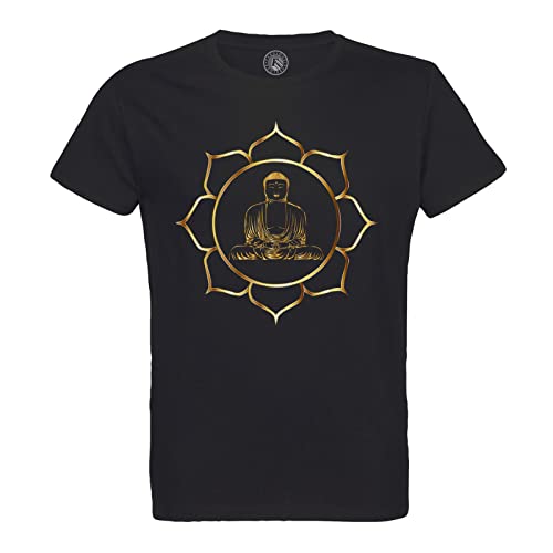 T-shirt Buddha doré en coton bio pour vos séances de méditation au calme