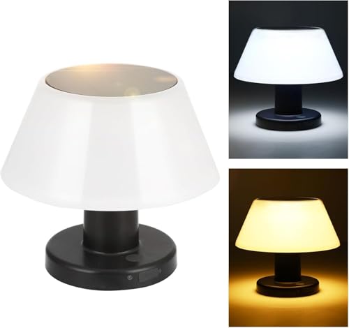2 Pack Solar Tischlampe Dimmbar im Freien Innen, Batterie führte Tischlampe mit 2 Helligkeitsmodus,...