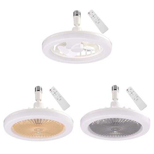 Ventilatore da soffitto senza fili con luce a 3 colori e 3 velocità telecomando per interni domestici