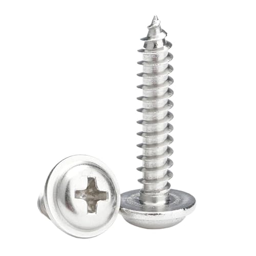 100個 M2.3 M2.6 M2 A2-70 ステンレススチール 皿頭 ワッシャー付き セルフタッピングネジ(10mm x100,M2.6)