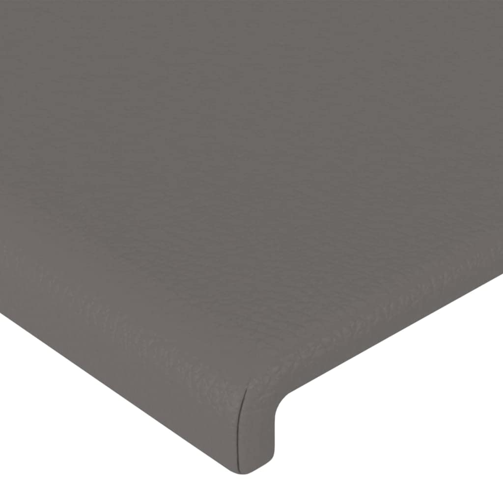 Kopfteil mit Ohren Grau 183x16x118/128 cm Kunstleder Bettkopfteil Höhenverstellbar Gepolstertes Rückenteil für Boxspringbett und Gestelle Schlafzimmer Zubehör