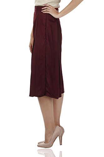 Image of Miss Chase Women's Navy Blue Solid Knee Length Relaxed Culottes