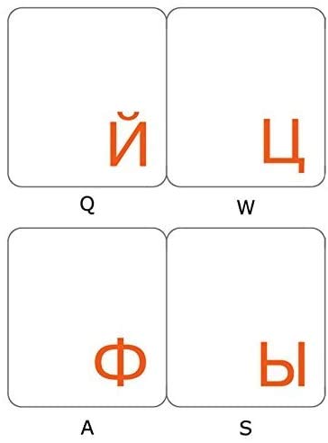 Pegatinas rusas transparentes con letras naranjas para teclados miniatura 2