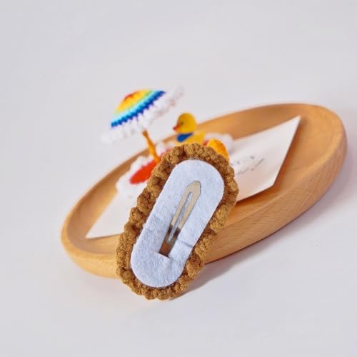 Pinza de cabello tejida a crochet colorida miniatura 3
