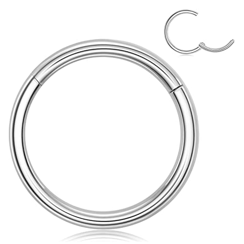 Hotfish Grade 23 Titanium Hypoallergenic Nose Ring Silver 18g,7mm