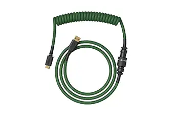 Glorious Coiled Keyboard Cables ? USB-C Artisan Braided Cables for Mechanical Gaming Keyboards (Forest Green)