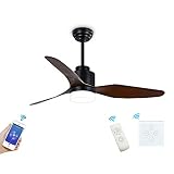 BENEXMART Smart WiFi Modern Propeller 3 Blade Ceiling Fan with LED Light Kit APP...