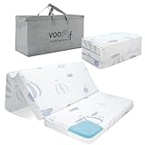 voomf Pack and Play Mattress Trifold, 38'x26'x3'' Memory Foam Dual-Sided Pack N Play Mattresses for Baby Toddler, Soft Baby Crib Mattress for Pack N Play with Machine Washable Cover Balloon Pattern