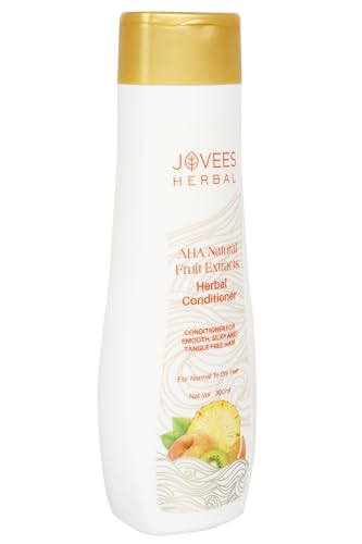 Image of JOVEES Herbal AHA Natural Fruit Extracts Conditioner For Smooth, Silky And Tangle Free Hair | Conditioner For Damaged Repairs, Nourishes Frizzy Hair, And Shiny Hair- 300ml, (1 count)