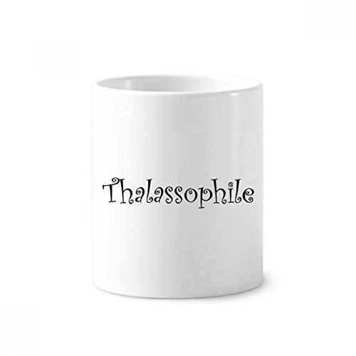 Tasse Thalassophile céramique blanche 350ml pot à crayon et porte pinceau