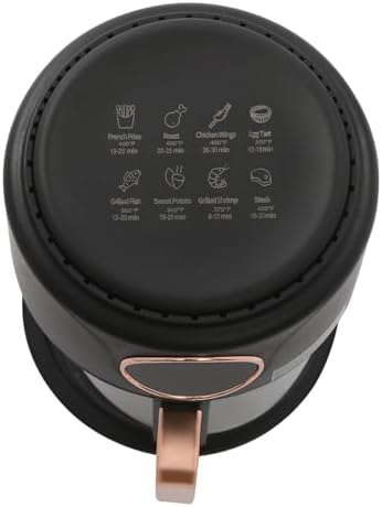 3.81QT Black Glass Air Fryer, 1200W Touchscreen, 360° Cooking View, 8 Pre-Set Functions, Healthy Borosilicate Glass Pot for Family & Restaurant Use