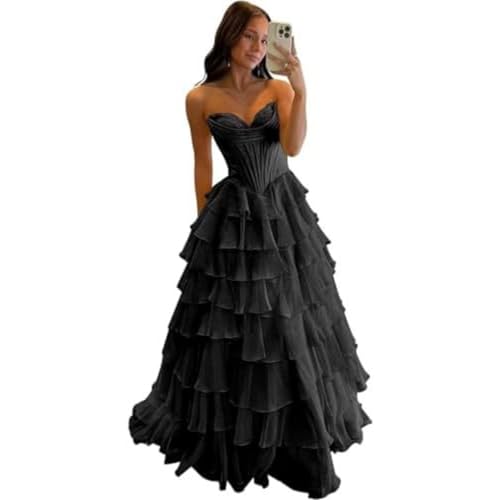 Robe de bal sans bretelles en dentelle et mousseline longue à fente pour femme