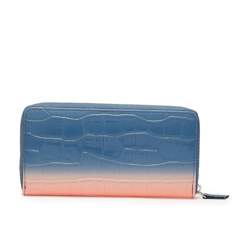 Image of Caprese Eva Women's Wristlet Zip Around Wallet, Large| Stylish Faux Leather Wallet with Zipper Closure | Three Compartments & Card Slots | Elegant Design for Casual & Special Occasions (Navy Blue)