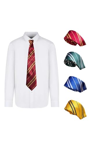 Striped Tie Wizard Cosplay Necktie Multicoloured Magic School Tie Halloween