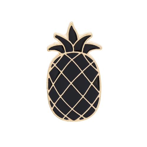 Black Pineapple Cartoon Enamel Pins Brooch Creative Brooch Lapel Pin Badge Cute Metal Brooch Pins Accessories Decoration for Girls Boys Women Clothes Backpacks Decor, Alloy Steel, no gemstone