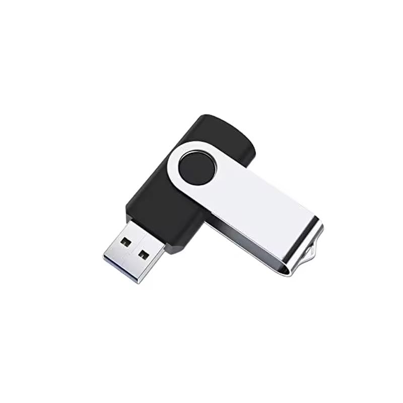 Image of CleverlyGifted 32GB | Swivel USB Flash Drive, Black and Silver, Portable Data Storage Device, 2.0, Speed Upto 10 mbps, 1 Pc