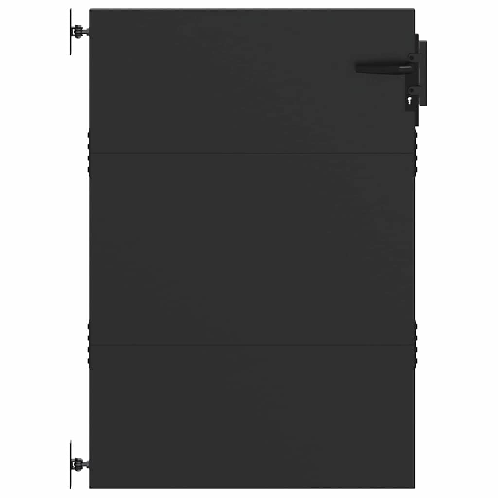 Puerta de jardín con cerradura Negro 85 x 150 cm