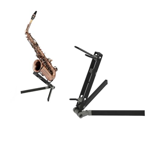 FAVOMOTO Saxophone Mount Portable Sax Stand Locking Mechanism Extra Pegs and Easy Folding for Storage