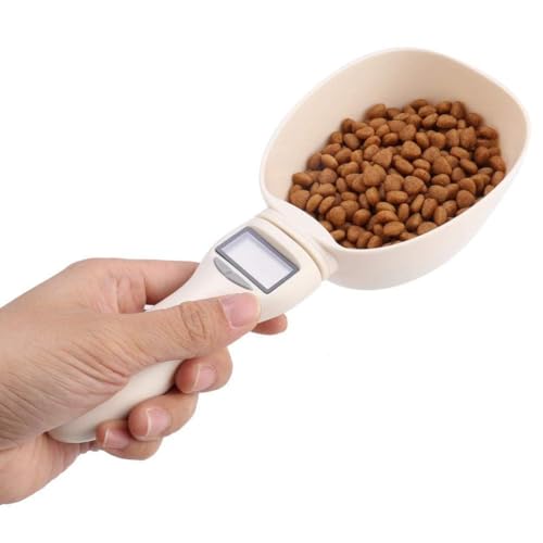 HERCHR Digitale Löffelwaage, Hundefutter Messbecher Digitalwaage Digitale Küchenwaage Messlöffel für Hunde und Katzen Pet Food Scoop Elektronische Digitaler Tierfutter Messlöffel Mit LED-Anzeige