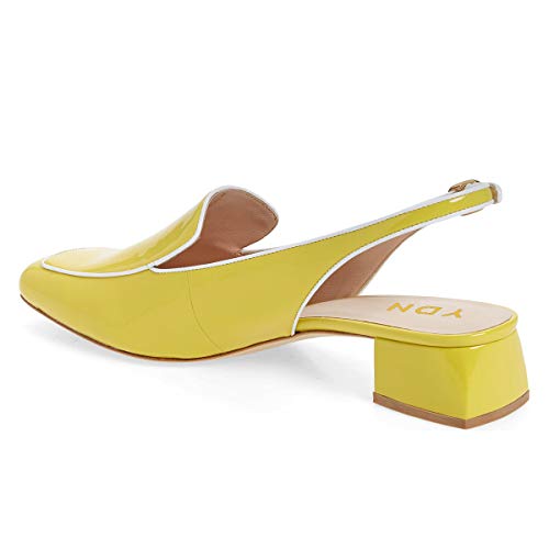 Image of YDN Women Closed Square Toe Block Low Heels Slingback Formal Loafer Dressy Shoes Office Lady Pump Size 4-15 US