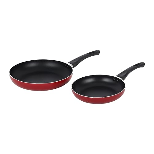 Royalford Twin Fry pan Set RF12596 Non-Stick 2 Pieces Frypan Set 20cm and 26cm Diameter 2pack Strong Aluminum Built Kitchen Cookware Sets Dishwasher Safe